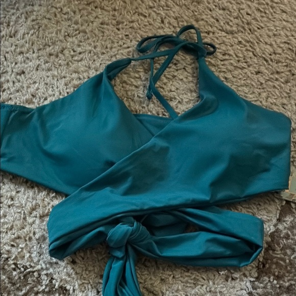 Shekini Teal Halter Bikini with Wrap-Around Ties - Picture 4 of 8